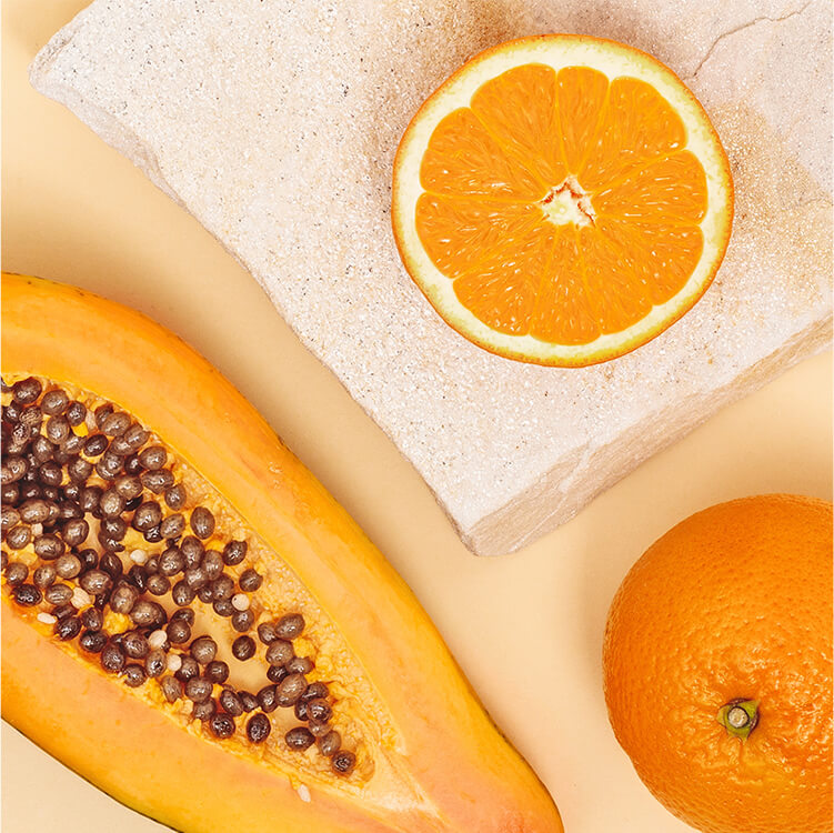 Papaya und Orange