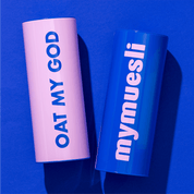 Zwei Vorratsdosen blau & rosa liegend