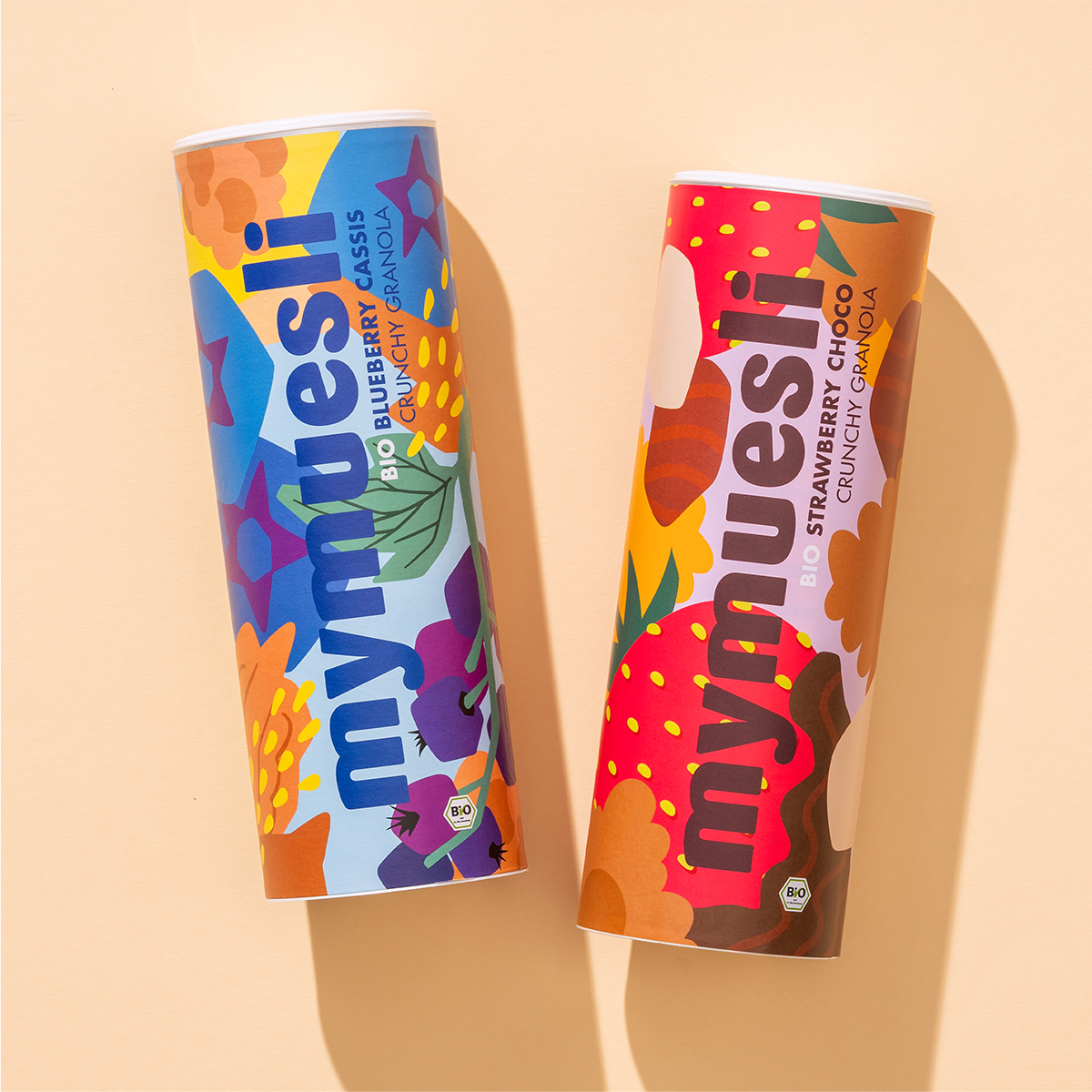 mymuesli Bio Crunchy Graola Probierpaket mit Blueberry Cassis Crunchy Granola und Strawberry Choco Crunchy Granola