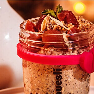 Pflaume Zimt Crumble Topping im Glas