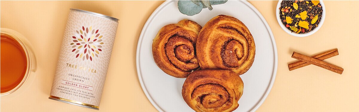 Zimtschnecken mit Schwarztee