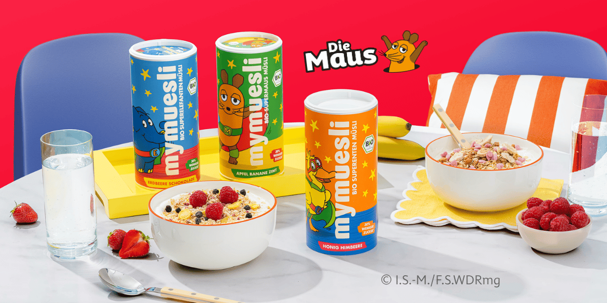 mymuesli Kinder Müslis mit der Maus und dem Elefanten - jetzt entdecken!