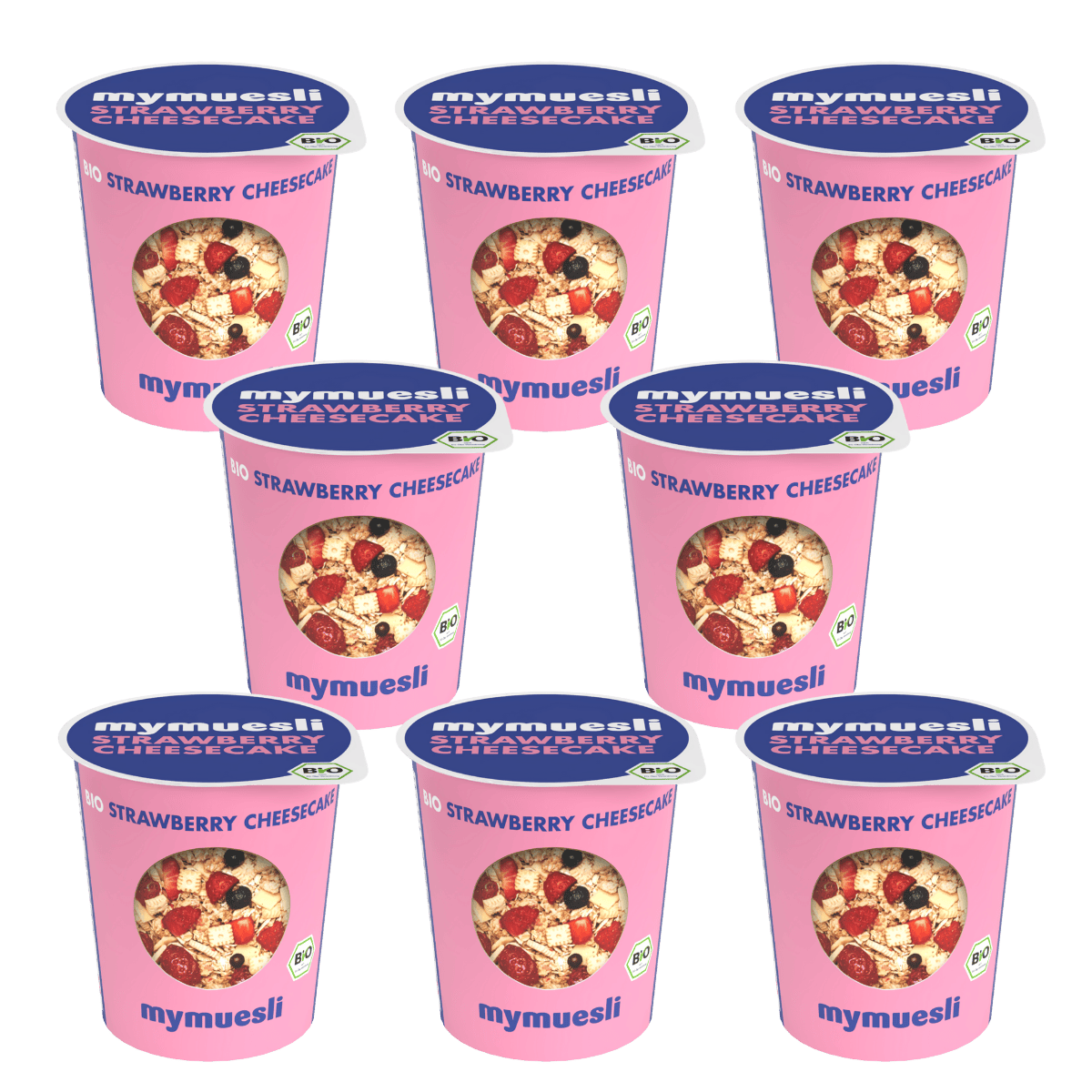 mymuesli Portionsbecher Strawberry Cheesecake 8er Pack