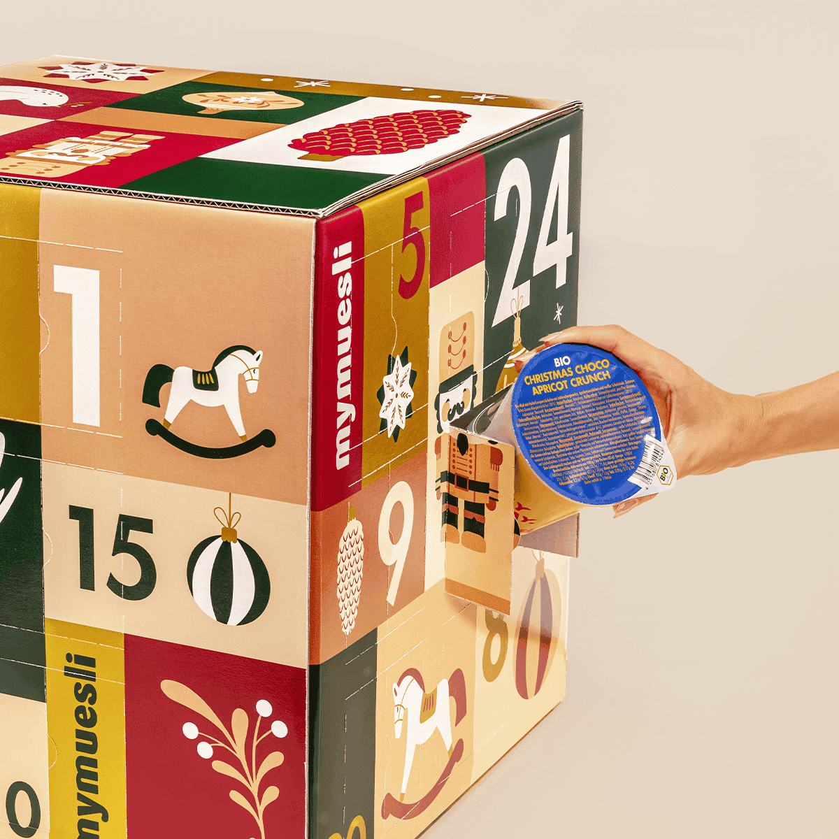 mymuesli Müsli & Porridge Adventskalender Türchen mit Bio Christmas Choco Apricot Crunch