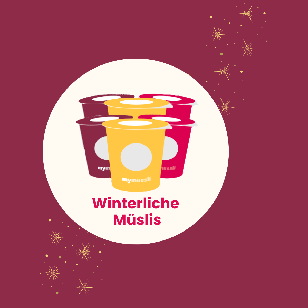 mymuesli Pack dégustation de 6 gobelets individuels Muesli de Noël