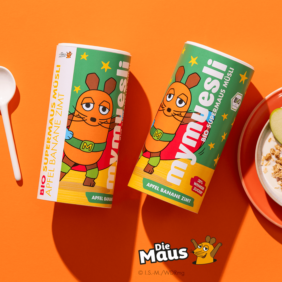 Mymuesli bio Supermaus-Müsli in verschiedener Ansicht.