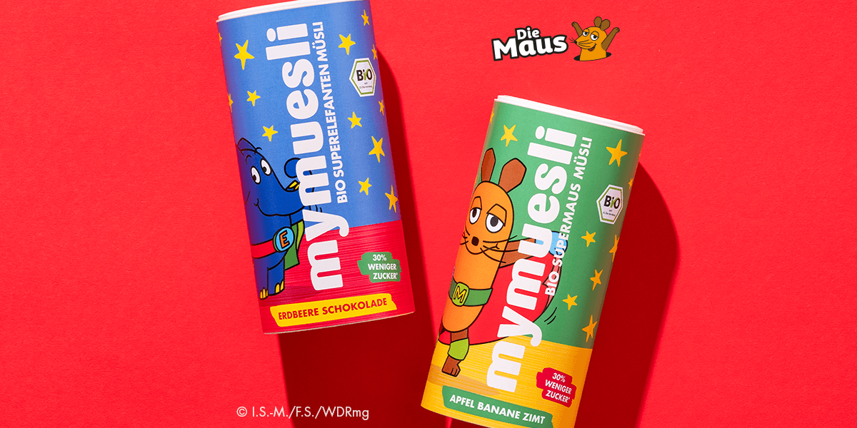 mymuesli Supermaus Probierpaket mit 2 Kinder Müslis (für Kinder ab 3 Jahren)