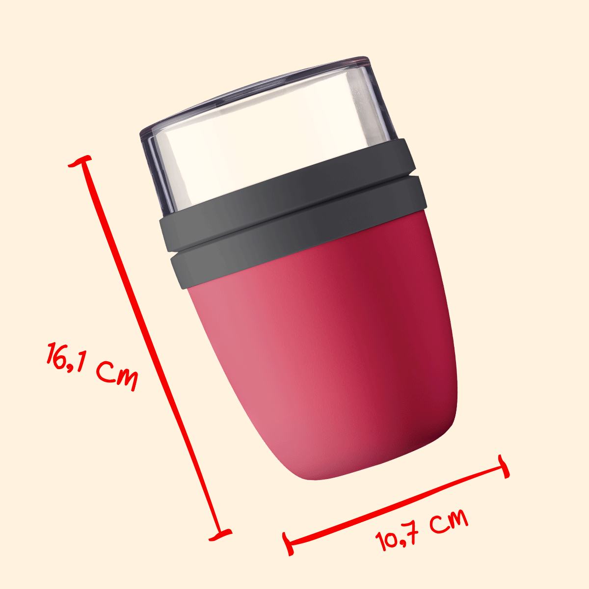 mymuesli 2Go Becher in Magenta - 16,1 x 10,7 cm
