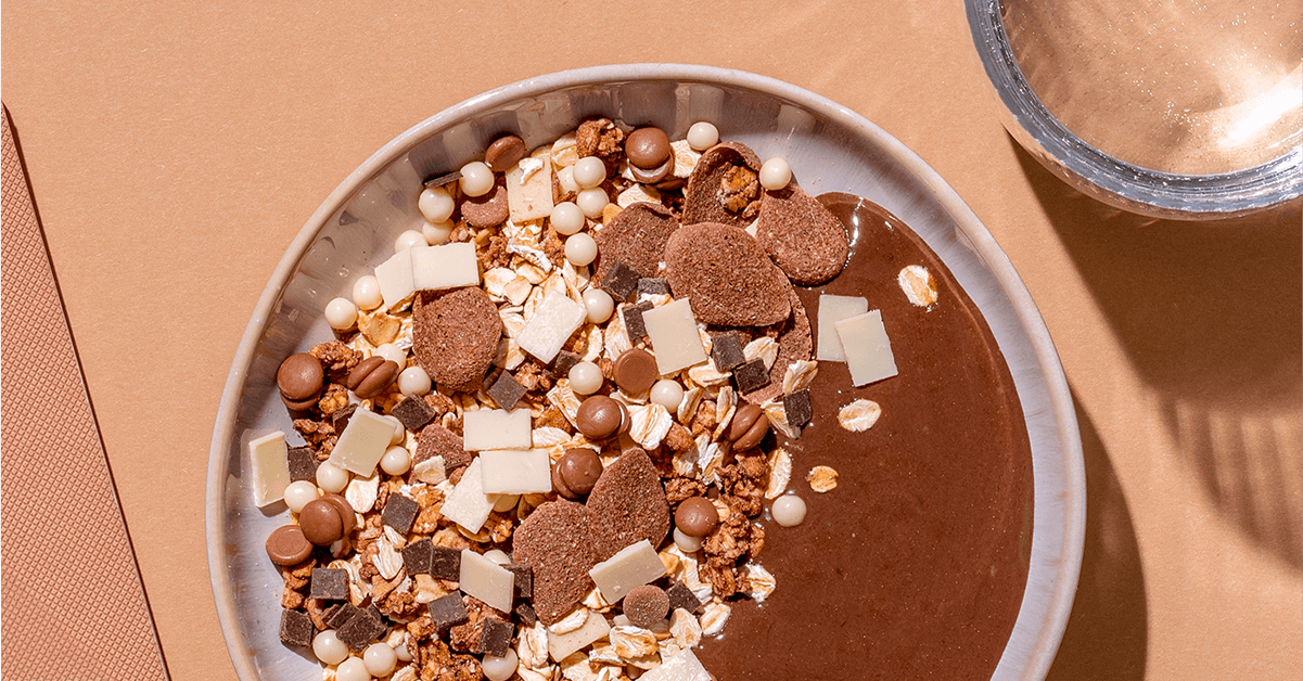 mymuesli Bio Super Choc Müsli mit Schale  mit Schoko-Pudding