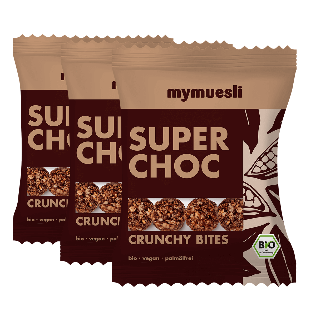 mymuesli Bio Crunchy Bites Super Choc Verpackungen