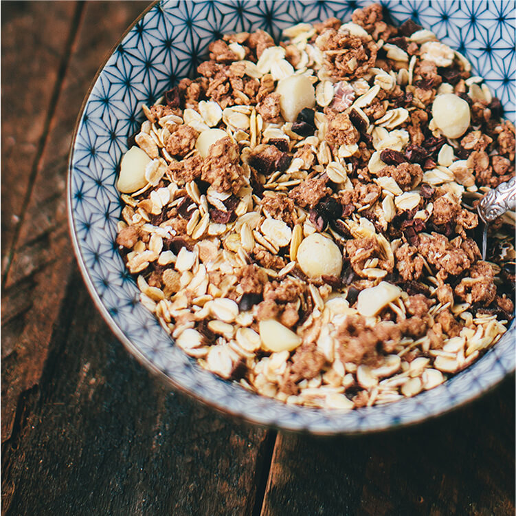 Super Choc Müsli in einer Schüssel