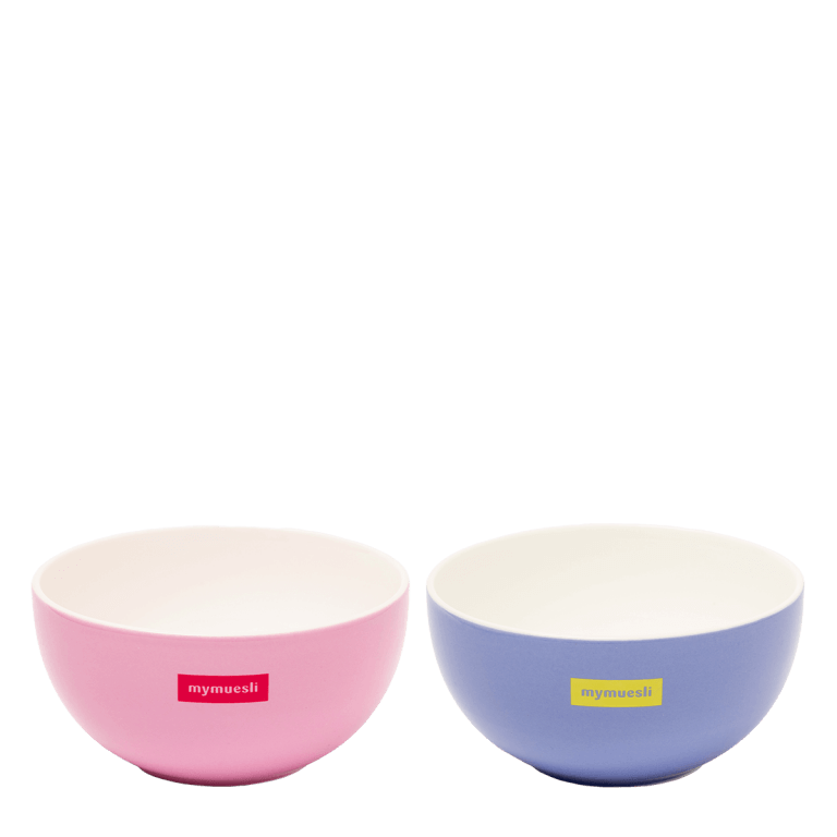 Müslischale 2er Paket in hellblau und rosa