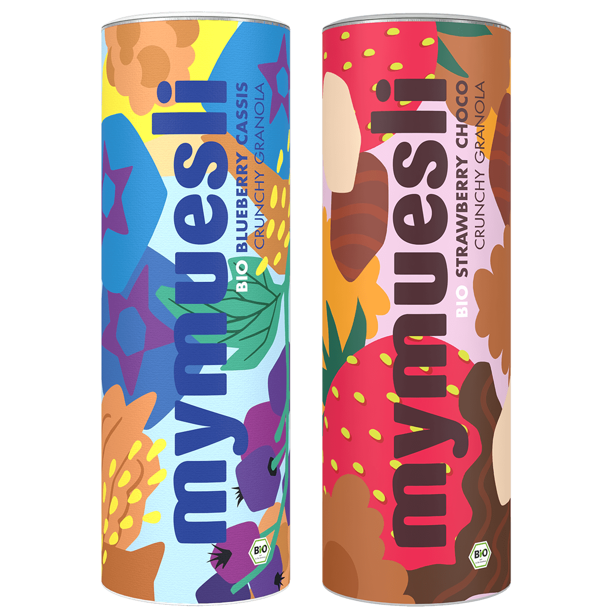 mymuesli Bio Crunchy Graola Probierpaket mit 2 Bio Granolas: Blueberry Cassis Crunchy Granola und Strawberry Choco Crunchy Granola