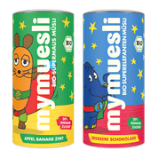mymuesli Bio Supermaus und Superelefanten Müsli im Supermaus-Probierpaket