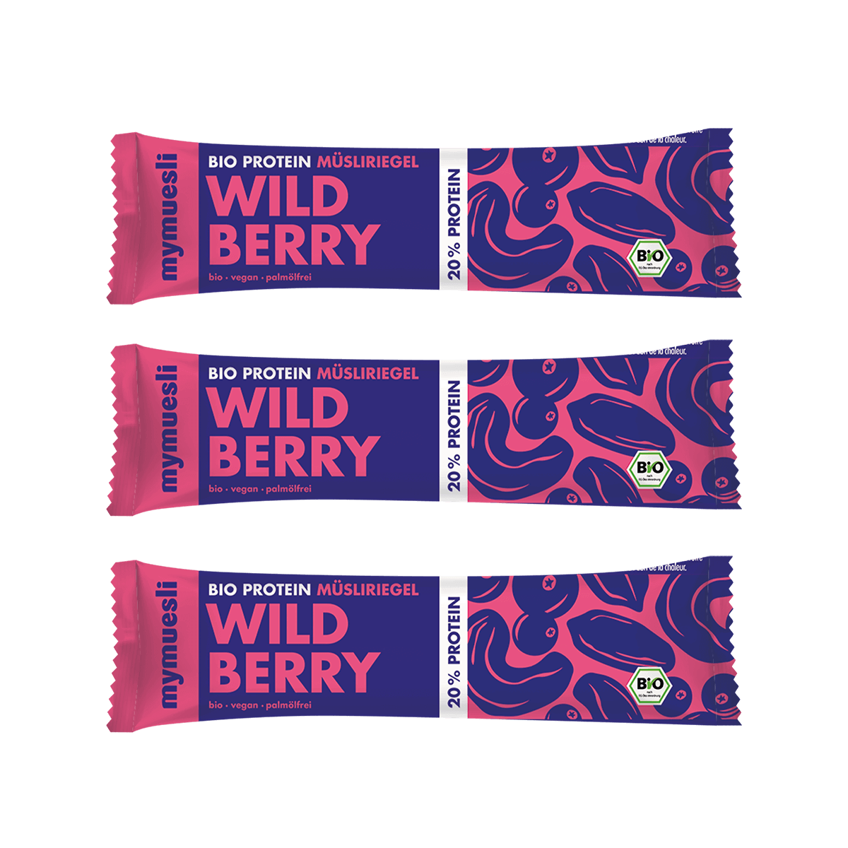 mymuesli Bio Protein Müsliriegel Wild Berry
