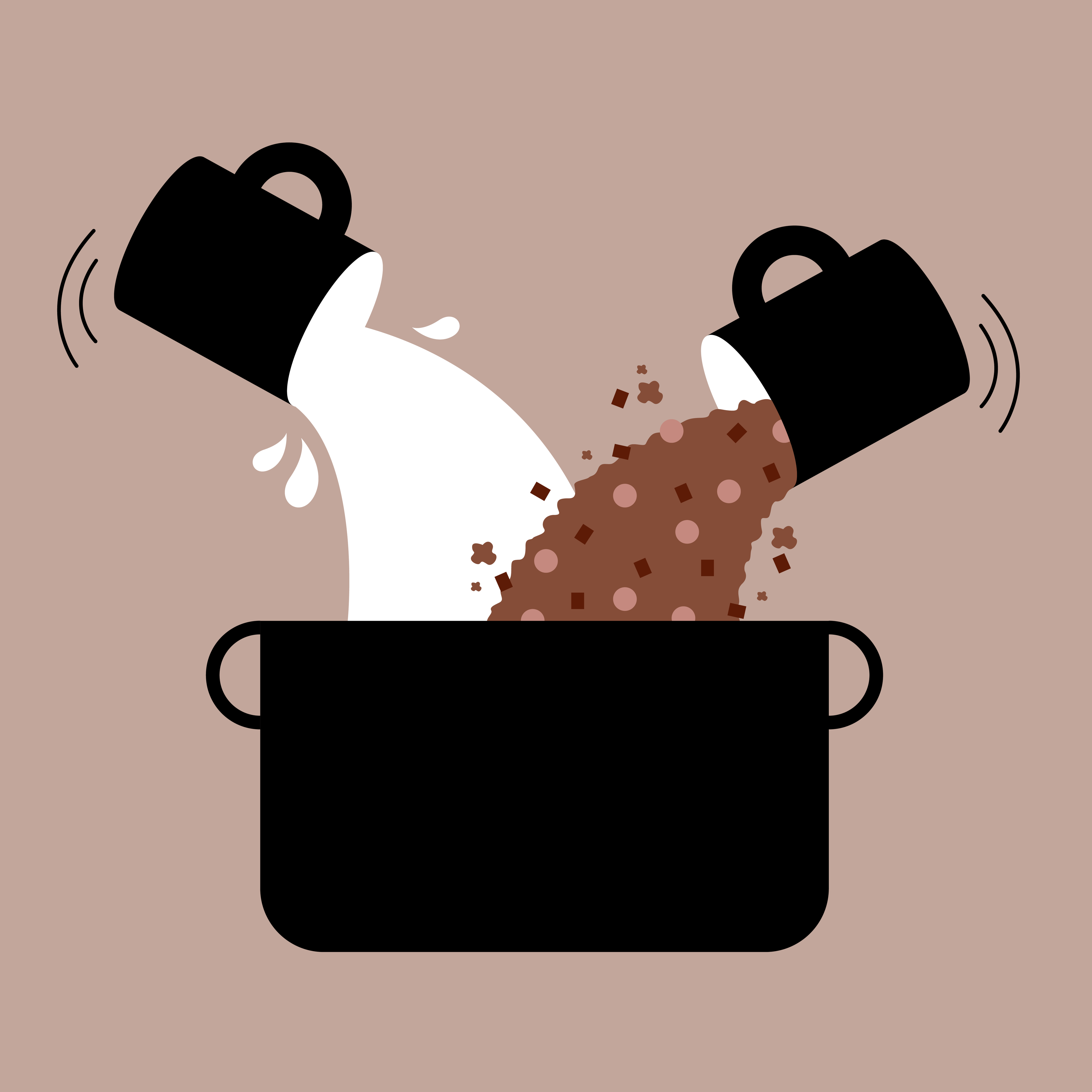 Porridge und Milch in den Topf geben
