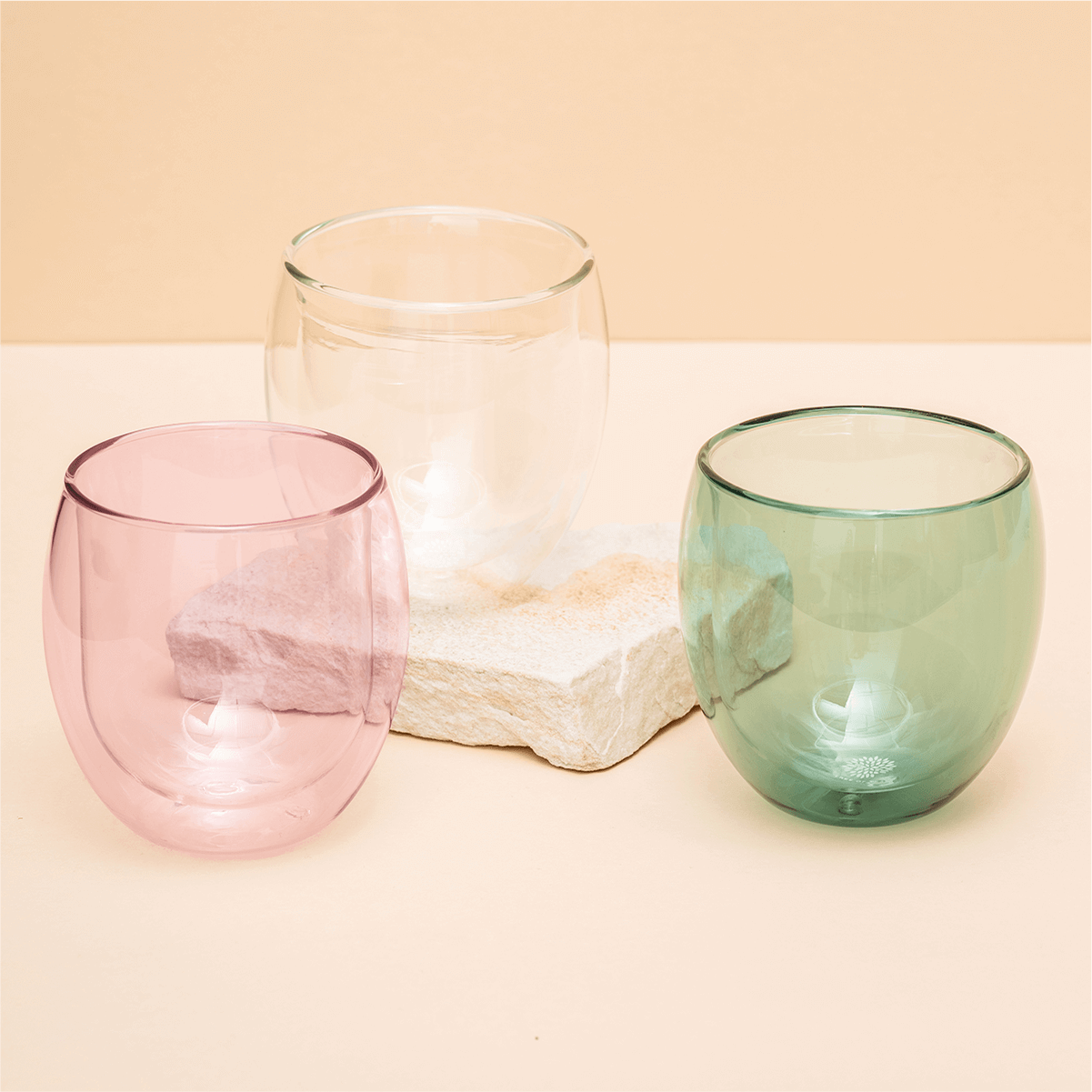 3er Set Bunte Gläser
