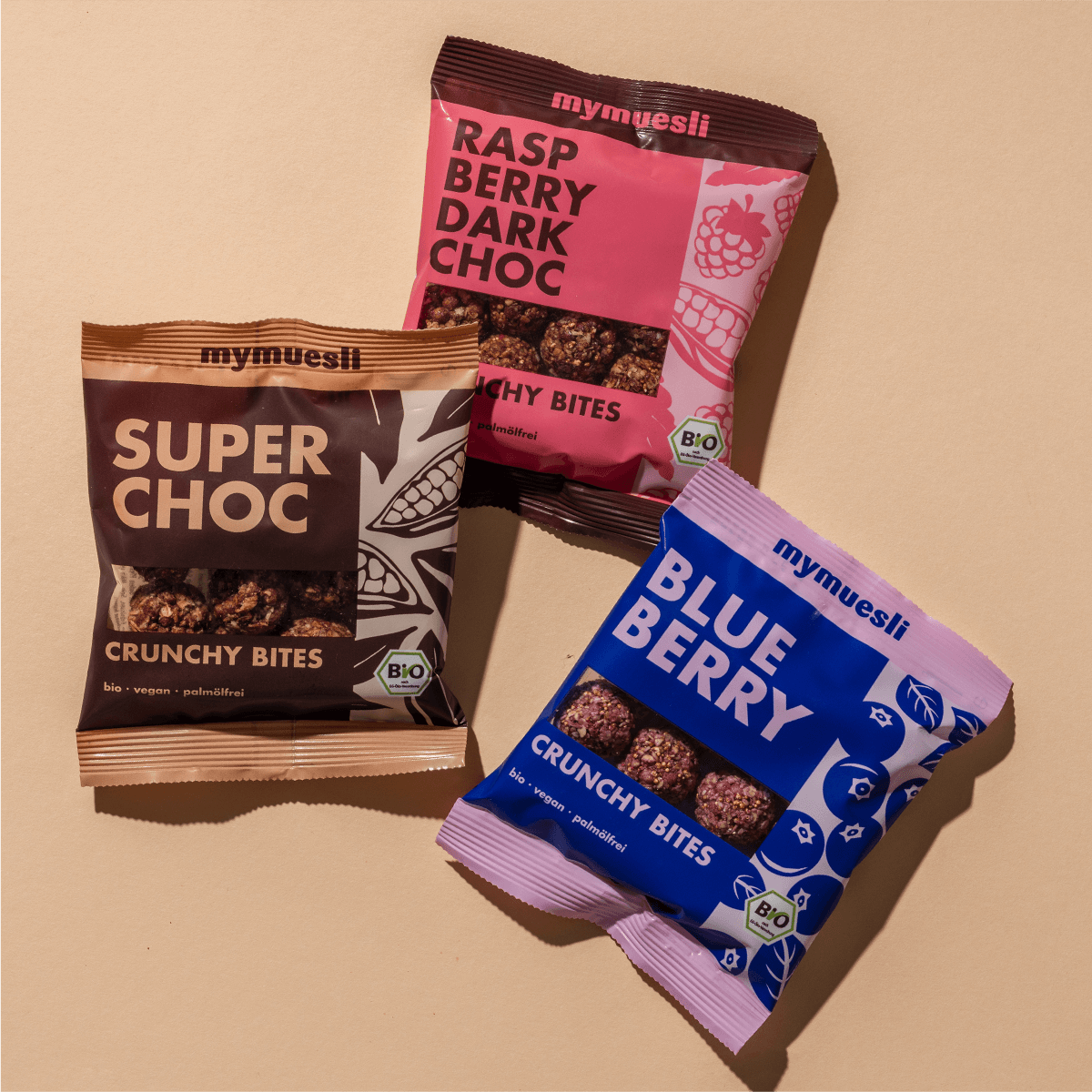 mymuesli Bio Crunchy Bites in 3 Geschmacksrichtungen - für jeden der perfekte Snack für zwischendurch