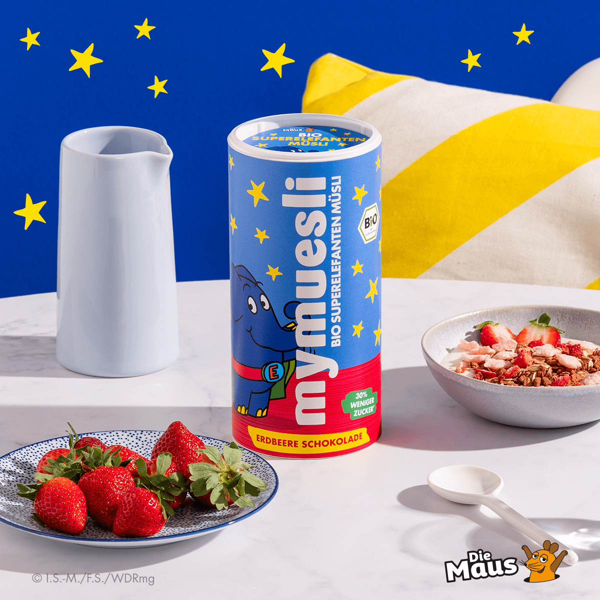 mymuesli Superelefantenmüsli mit Erdbeeren und Schokolade