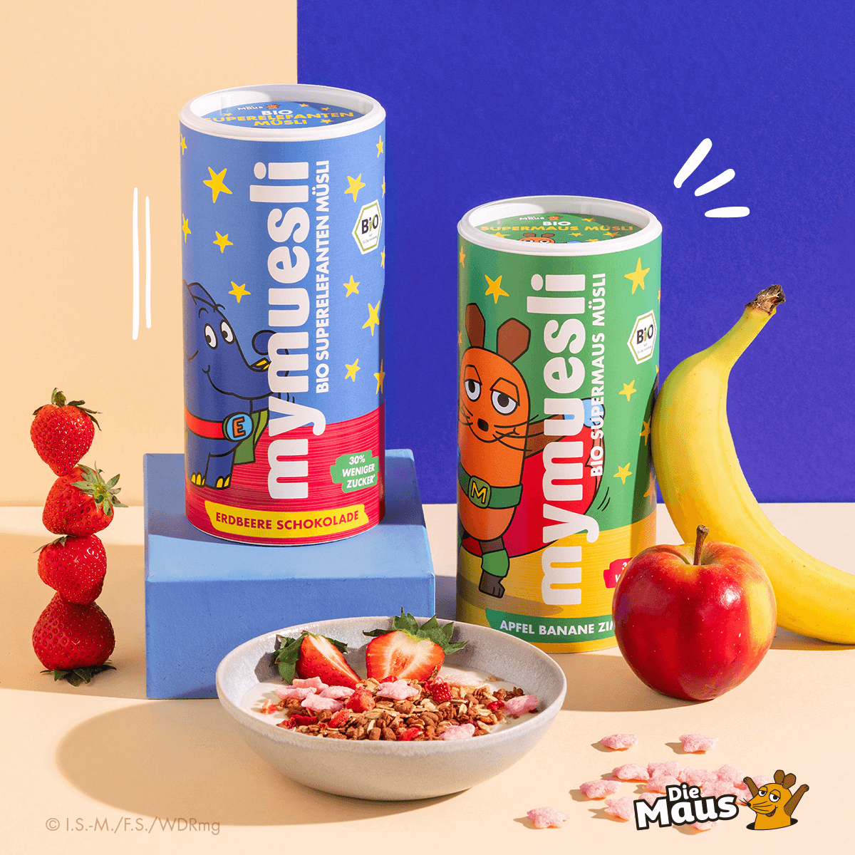 mymuesli Supermaus Probierpaket mit Supermausmüsli und Superelefantenmüsli