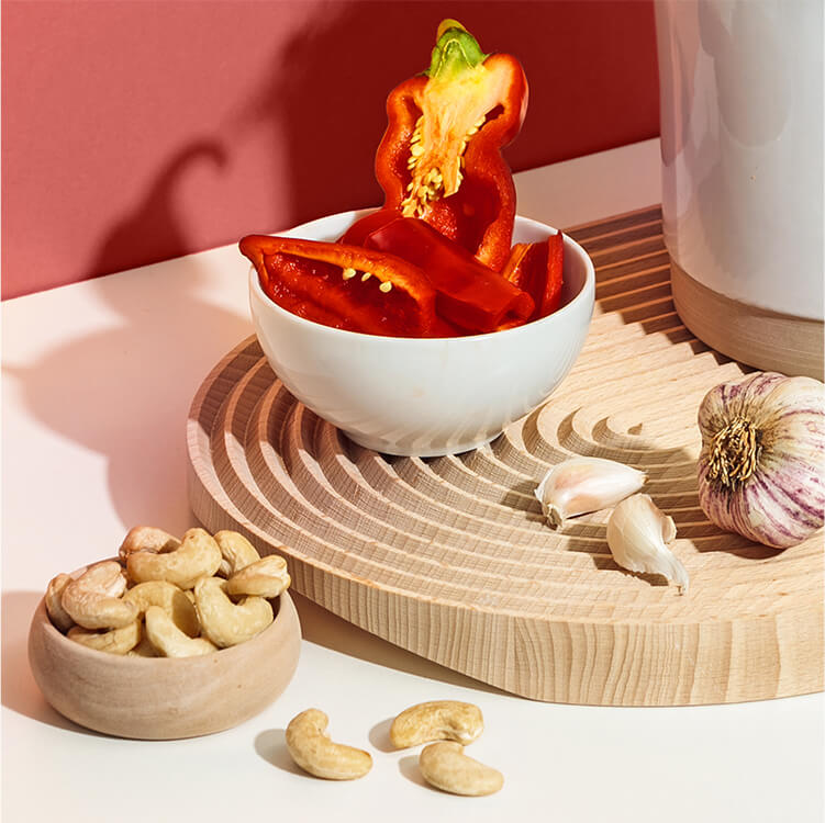 Cremige Paprika Pasta mit Cashew Nilk