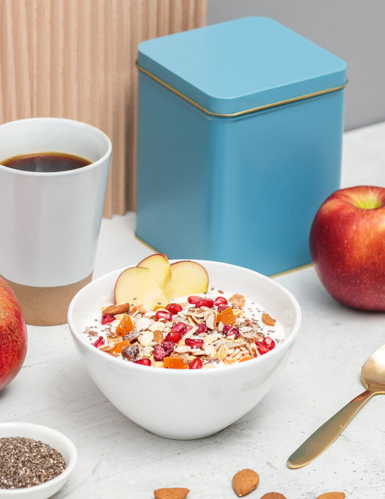 Sport Fruehstueck mit Protein Muesli