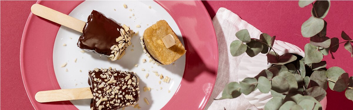 Vegane Bananen Cake Pops mit Schokoladen Topping