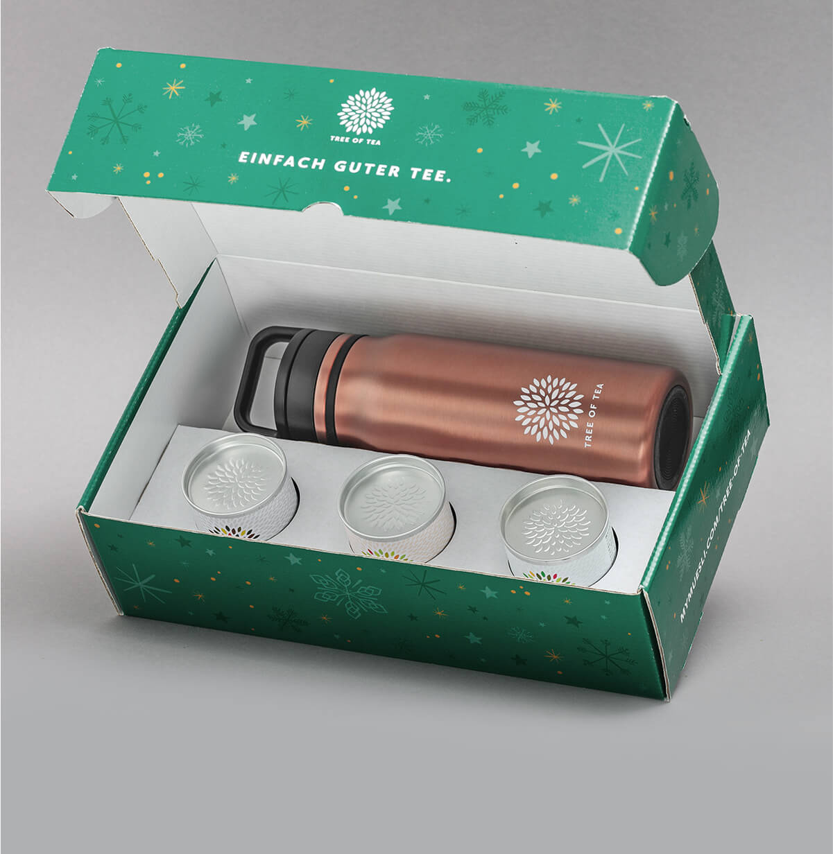 Weihnachtliches Thermo Bottle 2go Set in der schicken Geschenkbox