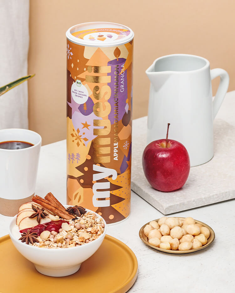 mymuesli Apple Macadamia Cinnamon Granola Dose