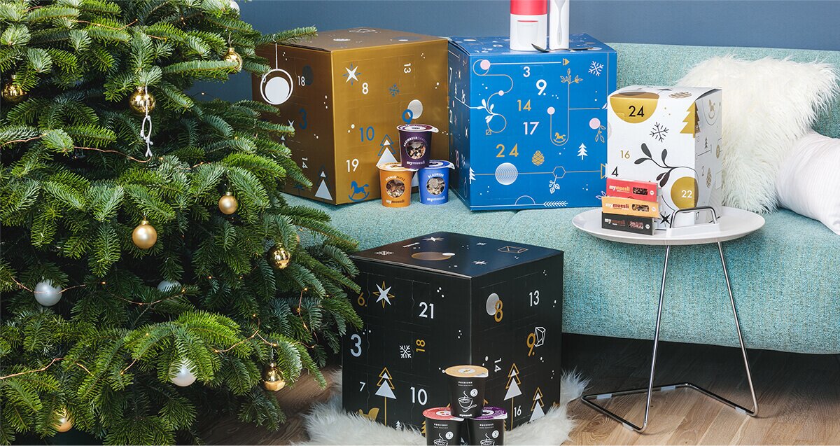 Entdecke die einzigartigen Adventskalender von mymuesli.