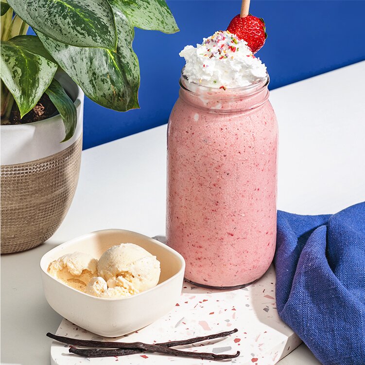 Erdbeer Nilkshake mit Hafer Nilk