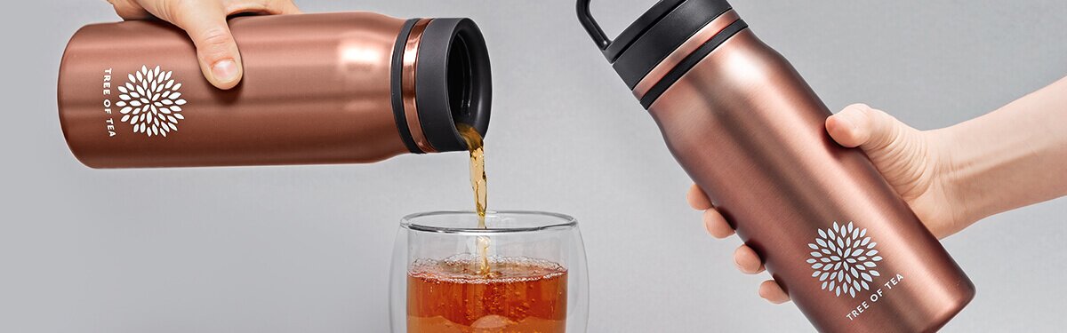 Thermo Bottle 2go mit Sieb für frisch aufgebrühten Tee unterwegs.