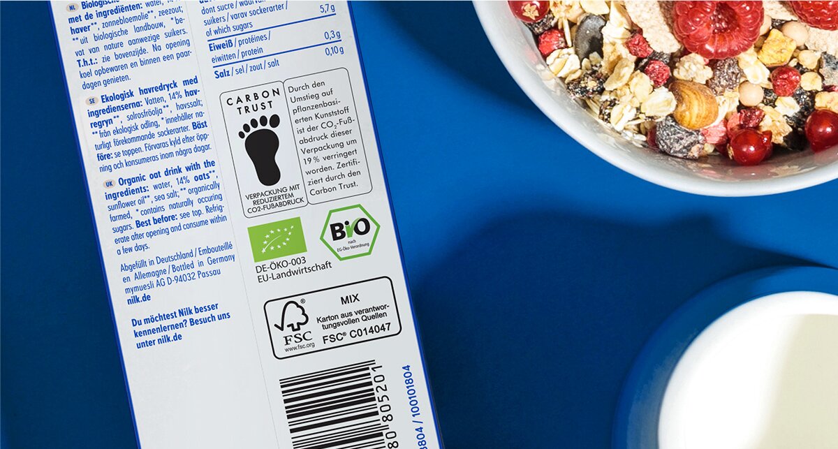 Verpackung mit Carbon Trust Siegel