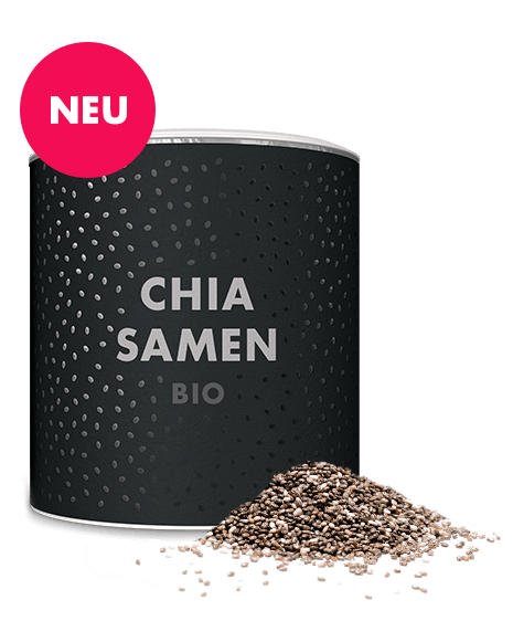 Chia ist eiweißreich, ballaststoffreich, enthält Omega3 Fettsäuren und wichtige Mineralstoffe