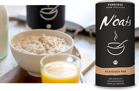 N'oats klassicher Porridge mit Chia-Samen und Kokos