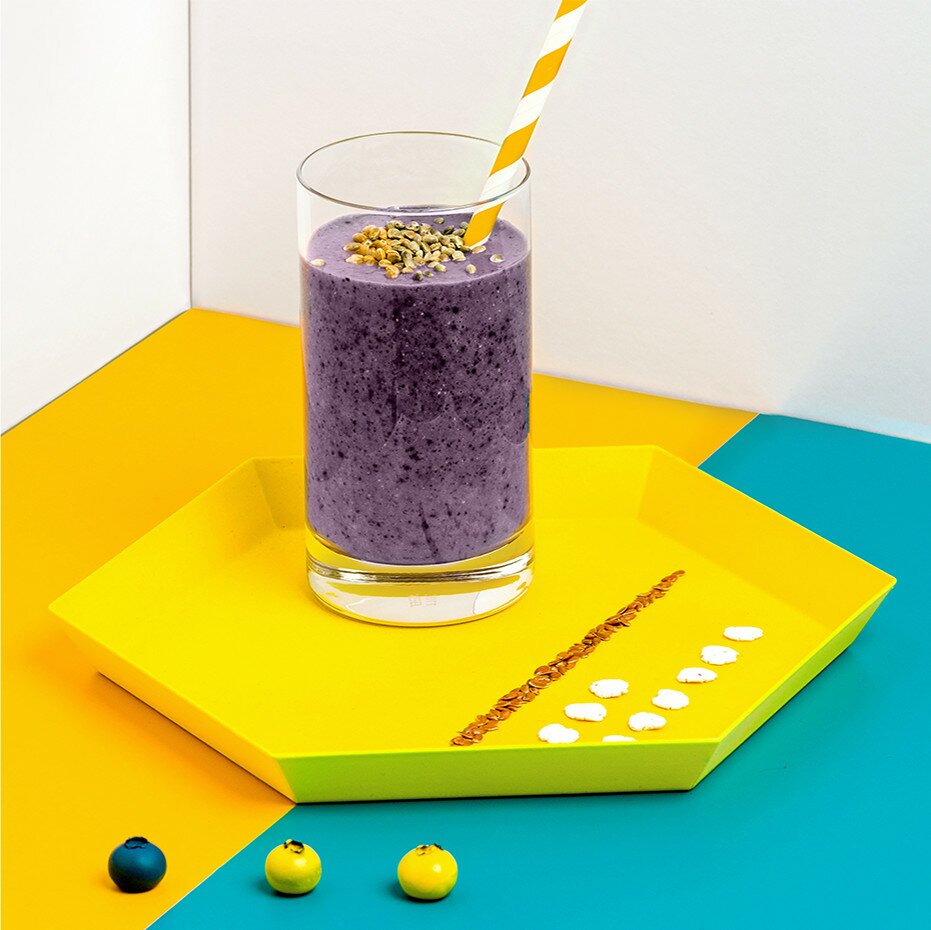 Protein Smoothie mit Blaubeeren