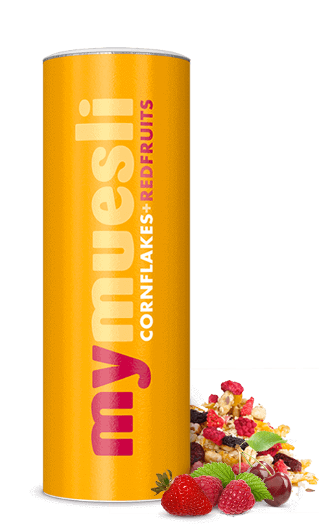 Cornflakes mit roten Früchten
