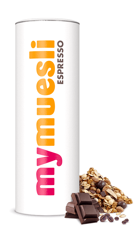 Müsli mit Espresso-Bohnen und Espresso-Chocs