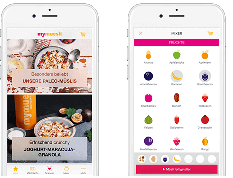 Es gibt viel zu entdecken in der neuen mymuesli App